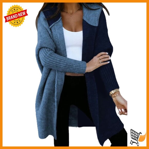 Long Sleeve Open Front Knit Cardigan Hoodie Sweater XS